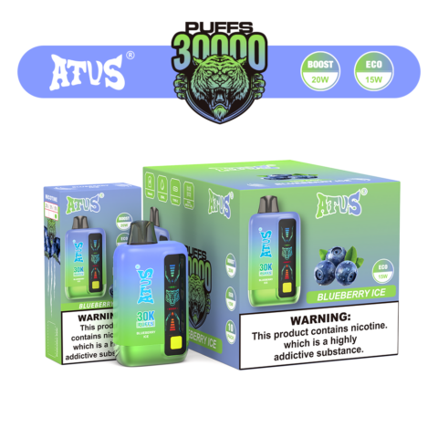 DE026 Vape jetable 30000 bouffées avec écran d'affichage LED et débit d'air réglable ATVS Vape