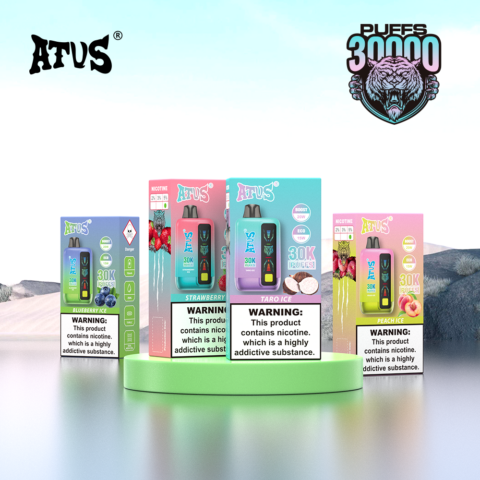 DE026 Vape jetable 30000 bouffées avec écran d'affichage LED et débit d'air réglable ATVS Vape