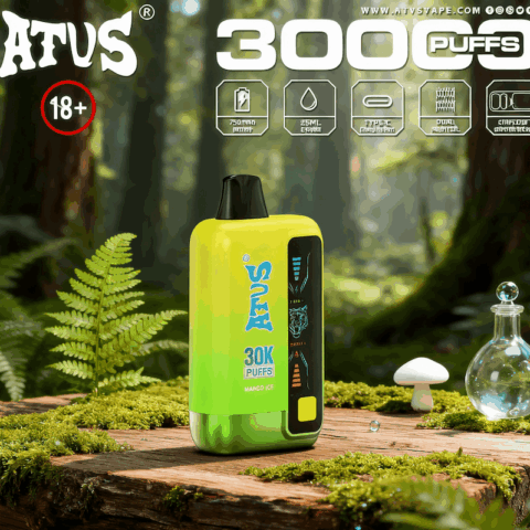 DE026 Vape jetable 30000 bouffées avec écran d'affichage LED et débit d'air réglable ATVS Vape
