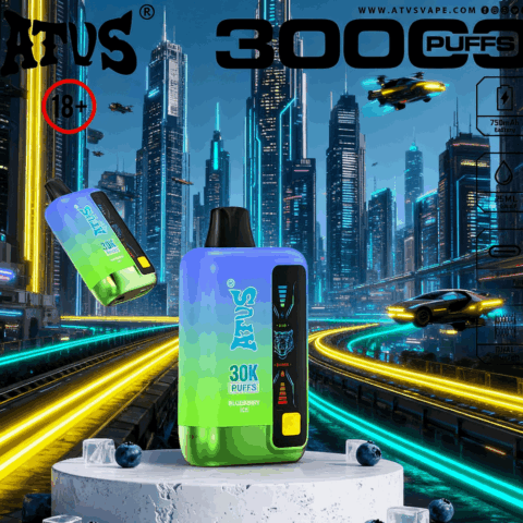 DE026 Vape jetable 30000 bouffées avec écran d'affichage LED et débit d'air réglable ATVS Vape