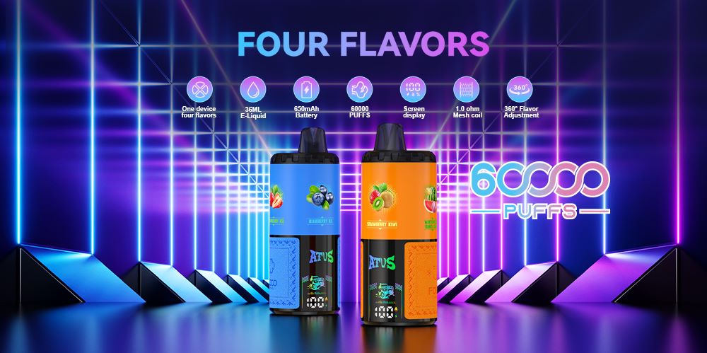 DE030 60000 Puffs Vape jetable avec écran intelligent et charge rapide saveur reglable ATVS Vape