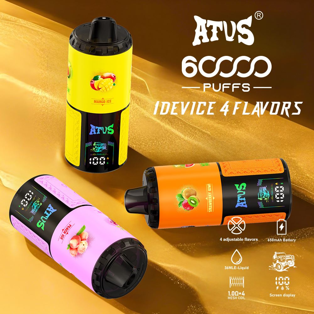 DE030 60000 Puffs Vape jetable avec écran intelligent et charge rapide saveur reglable ATVS Vape
