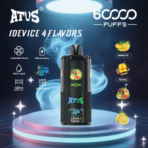 DE030 60000 Puffs Vape jetable avec écran intelligent et charge rapide saveur reglable ATVS Vape