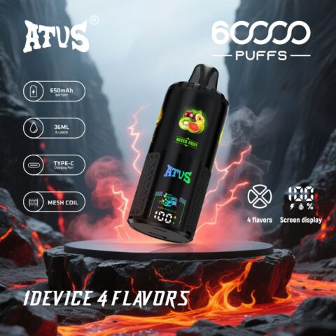DE030 60000 Puffs Vape jetable avec écran intelligent et charge rapide saveur reglable ATVS Vape