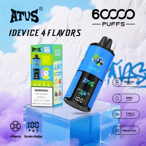 DE030 60000 Puffs Vape jetable avec écran intelligent et charge rapide saveur reglable ATVS Vape