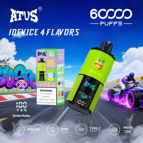 DE030 60000 Puffs Vape jetable avec écran intelligent et charge rapide saveur reglable ATVS Vape