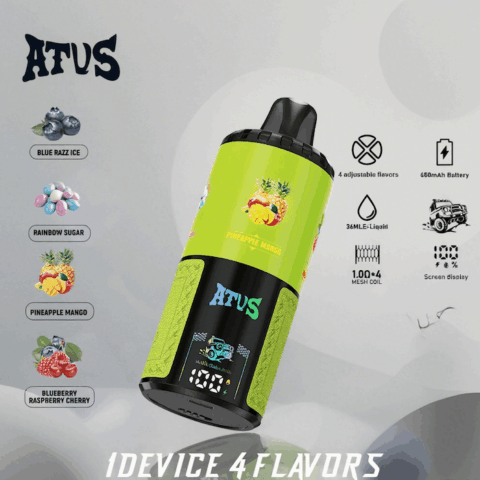 DE030 60000 Puffs Vape jetable avec écran intelligent et charge rapide saveur reglable ATVS Vape