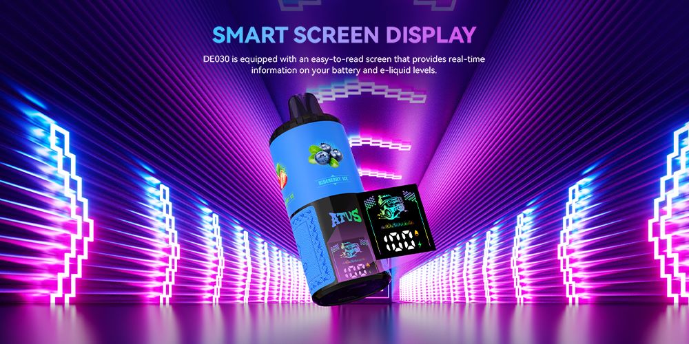 DE030 60000 Puffs Vape jetable avec écran intelligent et charge rapide saveur reglable ATVS Vape
