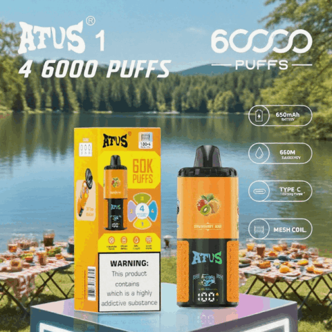 DE030 60000 Puffs Vape jetable avec écran intelligent et charge rapide saveur reglable ATVS Vape