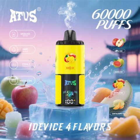 DE030 60000 Puffs Vape jetable avec écran intelligent et charge rapide saveur reglable ATVS Vape