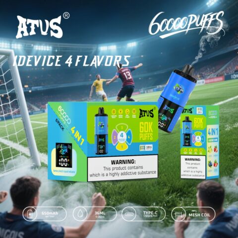 DE030 60000 Puffs Vape jetable avec écran intelligent et charge rapide saveur reglable ATVS Vape