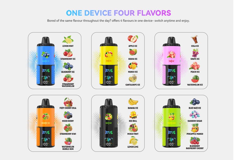 DE030 60000 Puffs Vape jetable avec écran intelligent et charge rapide saveur reglable ATVS Vape