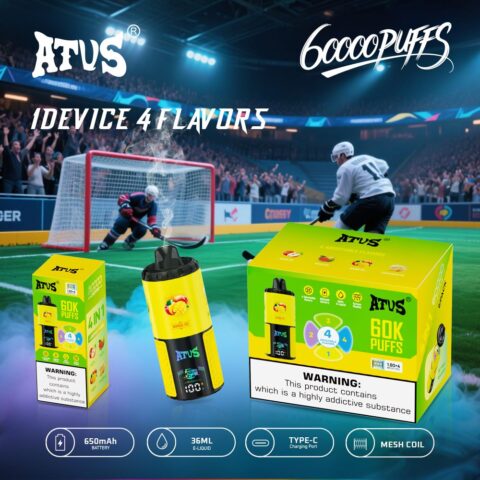 DE030 60000 Puffs Vape jetable avec écran intelligent et charge rapide saveur reglable ATVS Vape