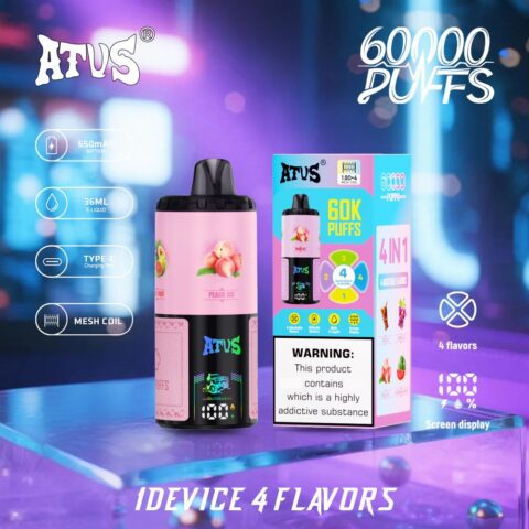DE030 60000 Puffs Vape jetable avec écran intelligent et charge rapide saveur reglable ATVS Vape