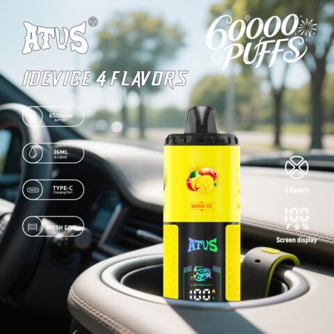 DE030 60000 Puffs Vape jetable avec écran intelligent et charge rapide saveur reglable ATVS Vape