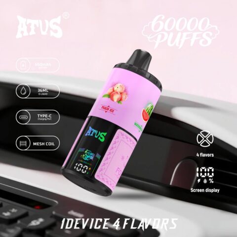 DE030 60000 Puffs Vape jetable avec écran intelligent et charge rapide saveur reglable ATVS Vape