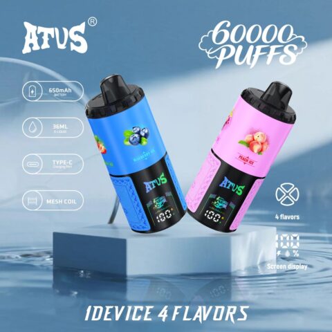 DE030 60000 Puffs Vape jetable avec écran intelligent et charge rapide saveur reglable ATVS Vape