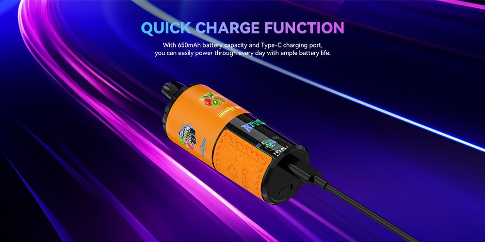 DE030 60000 Puffs Vape jetable avec écran intelligent et charge rapide saveur reglable ATVS Vape