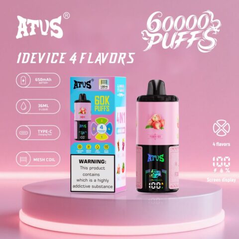 DE030 60000 Puffs Vape jetable avec écran intelligent et charge rapide saveur reglable ATVS Vape