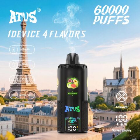 DE030 60000 Puffs Vape jetable avec écran intelligent et charge rapide saveur reglable ATVS Vape