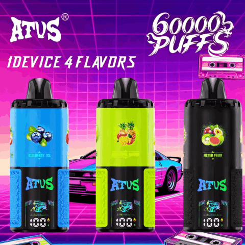 DE030 60000 Puffs Vape jetable avec écran intelligent et charge rapide saveur reglable ATVS Vape