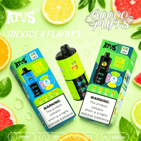 DE030 60000 Puffs Vape jetable avec écran intelligent et charge rapide saveur reglable ATVS Vape