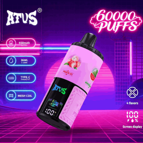 DE030 60000 Puffs Vape jetable avec écran intelligent et charge rapide saveur reglable ATVS Vape
