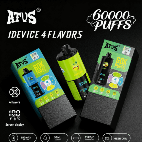 DE030 60000 Puffs Vape jetable avec écran intelligent et charge rapide saveur reglable ATVS Vape