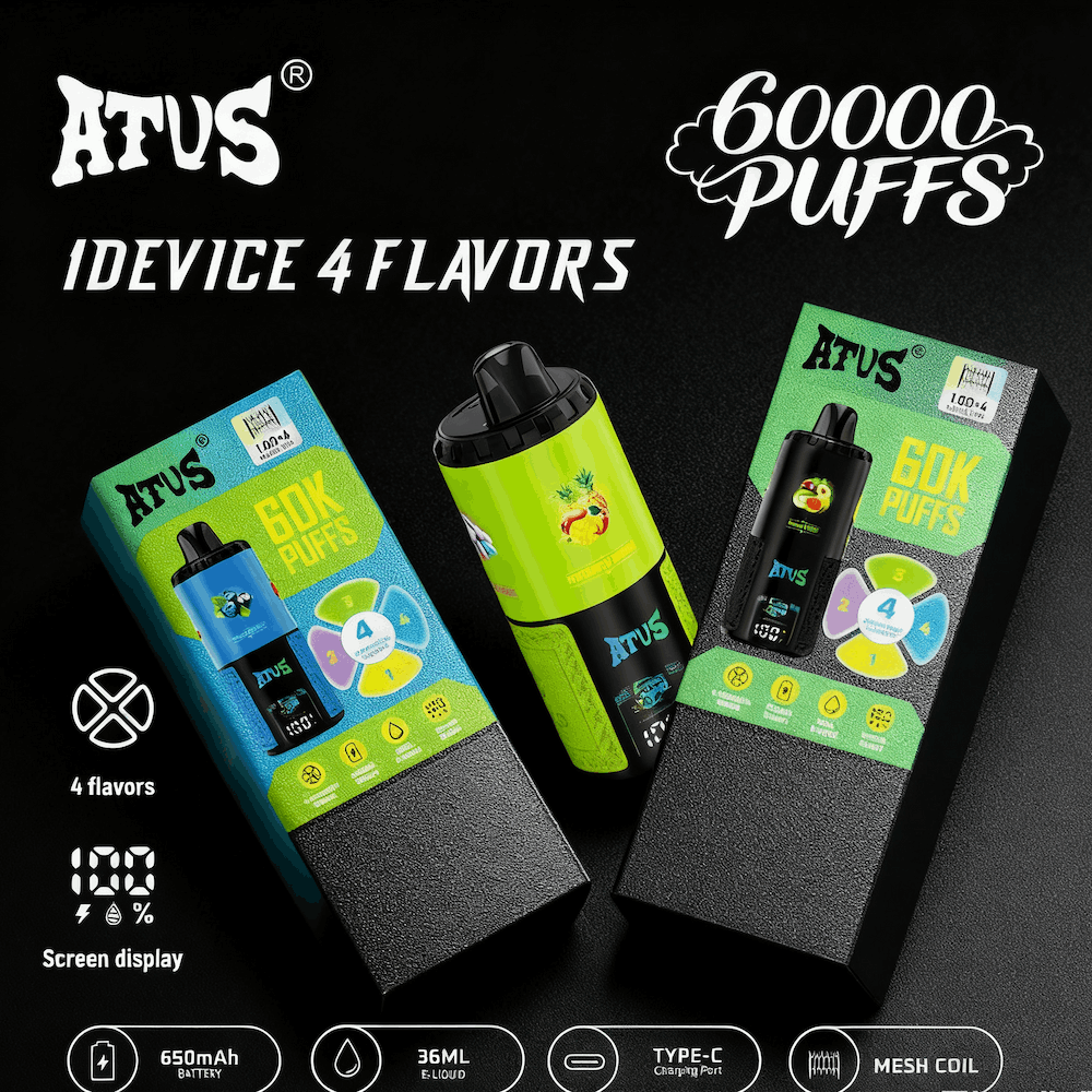 DE030 60000 Puffs Vape jetable avec écran intelligent et charge rapide saveur reglable ATVS Vape