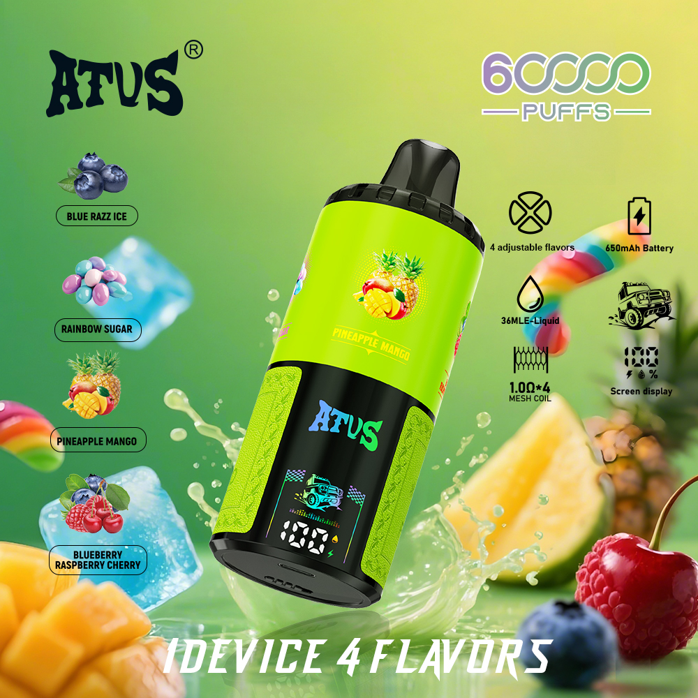 DE030 60000 Puffs Vape jetable avec écran intelligent et charge rapide saveur réglable